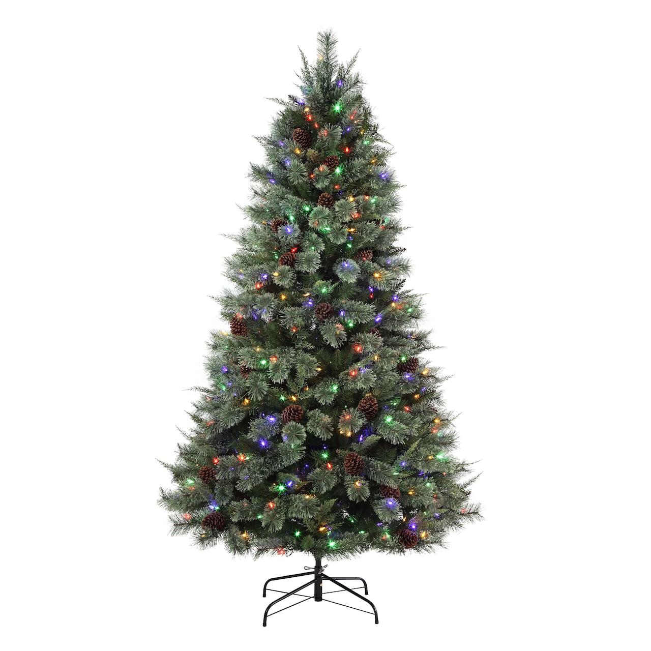 7ft. Pre-Lit Cypress Cashmere Pine Artificial Christmas Tree, Color Changing T5 LED Lights